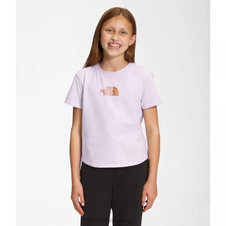 kortermet grafisk t-skjorte for jenter V20J5999 lavendel tåke The North Face