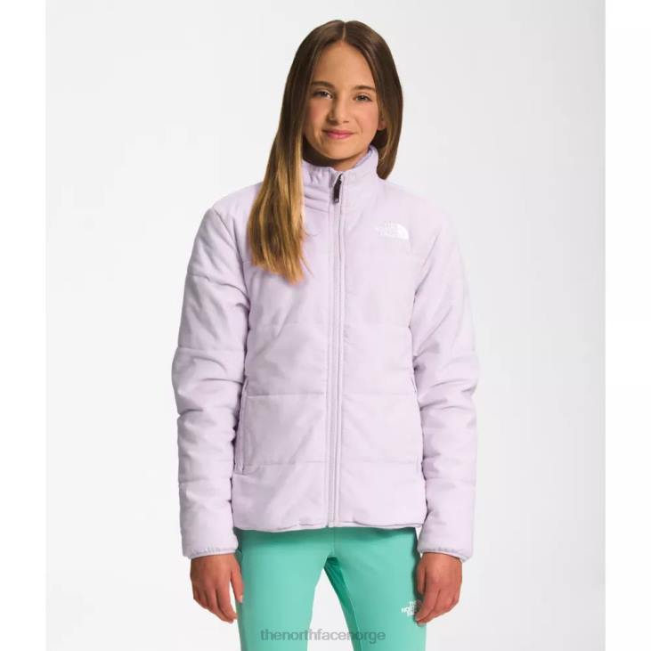 vendbar jakke med moseknopper for jenter V20J6030 lavendel tåke The North Face