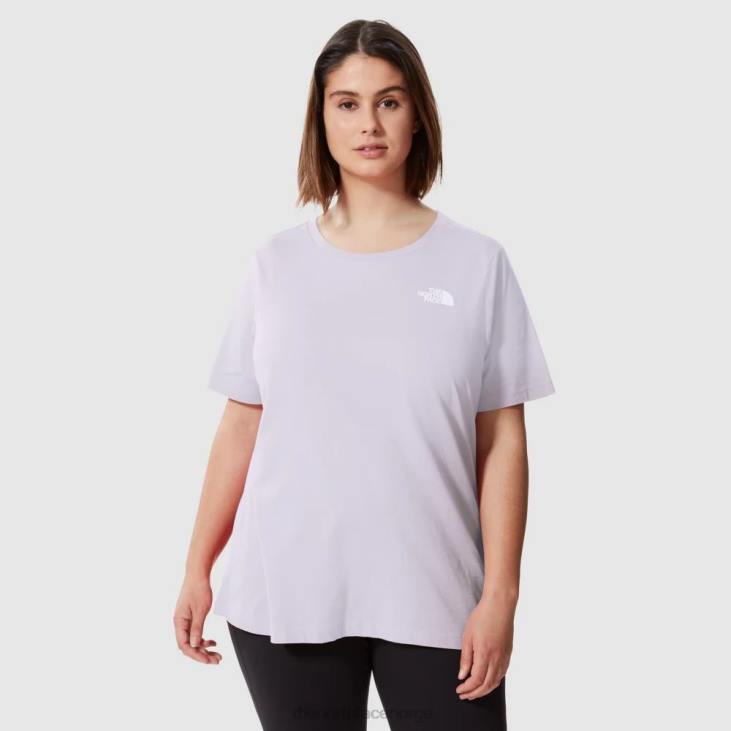 enkel kuppel t-skjorte i plussstørrelse for kvinner V20J1480 lavendel tåke The North Face