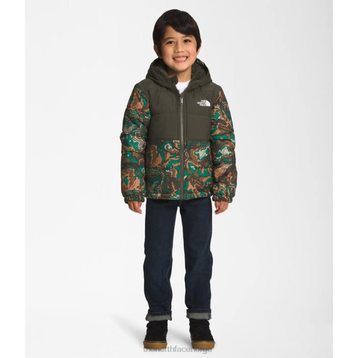 vendbar chimbo-jakke med hette med full glidelås for barn V20J5922 ny taupegrønn The North Face