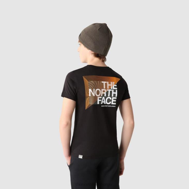 gutter kortermet grafisk t-skjorte svart oransje V20J2030 svart-oransje The North Face