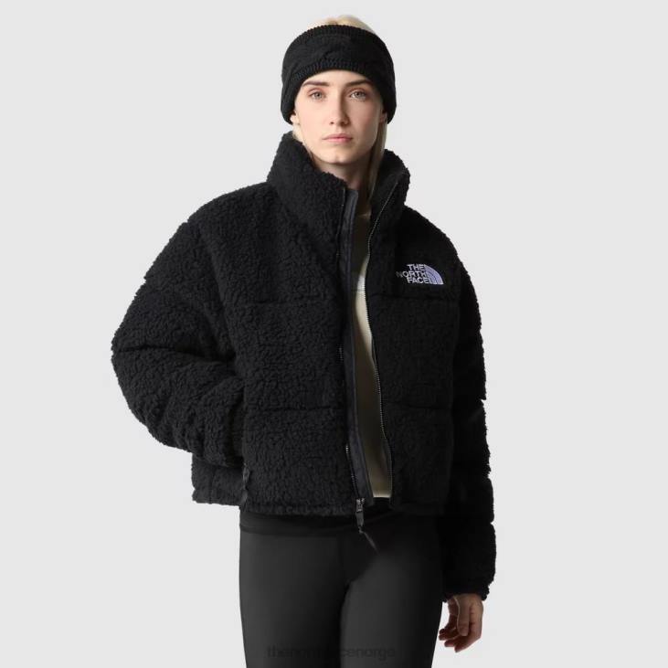 kvinner høy pile nuptse jakke V20J1856 svart The North Face