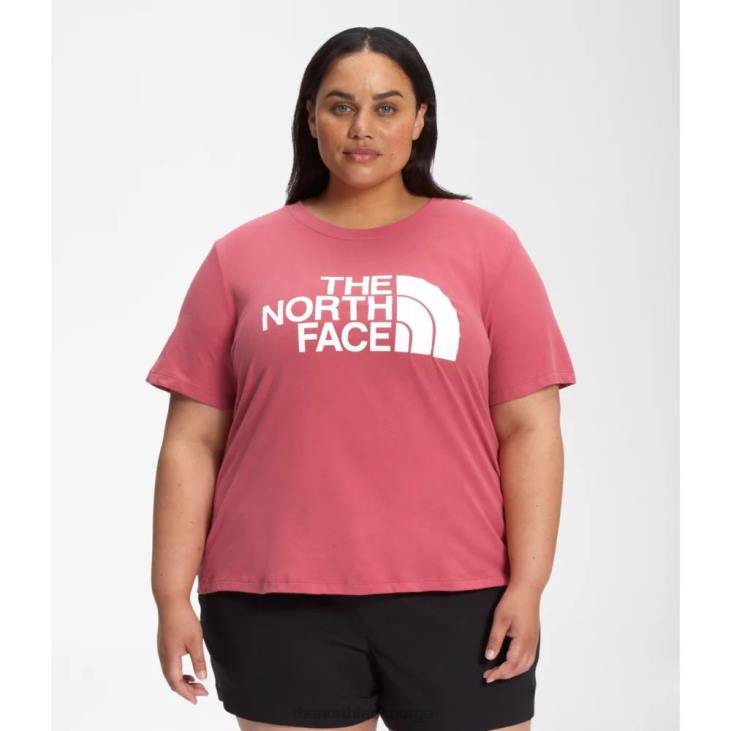 kvinner pluss kortermet halvkuppel bomullst-skjorte V20J4878 skiferrose The North Face