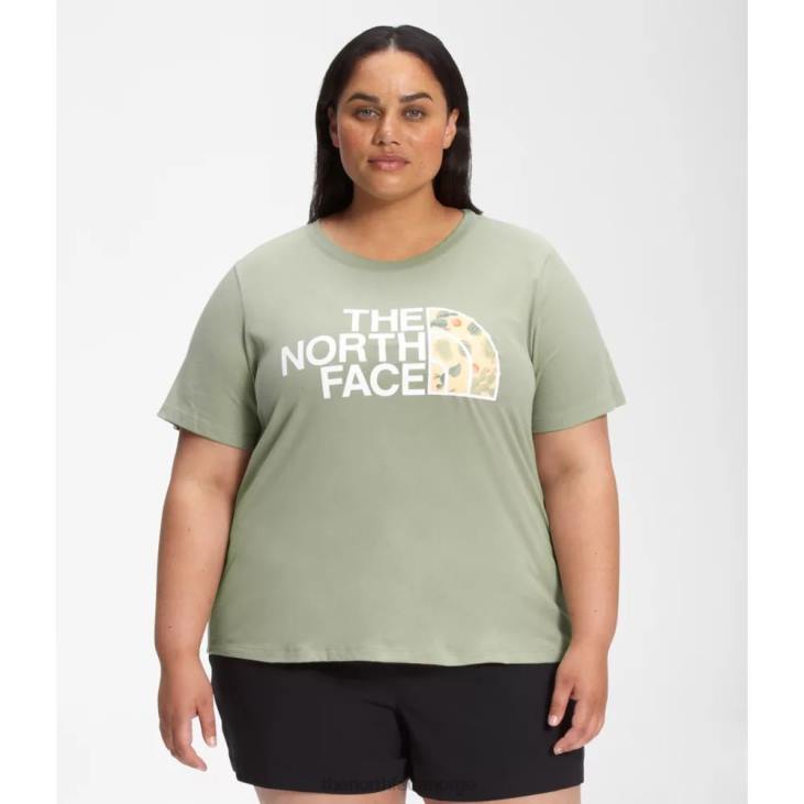 kvinner pluss kortermet halvkuppel bomullst-skjorte V20J4882 te grønn The North Face