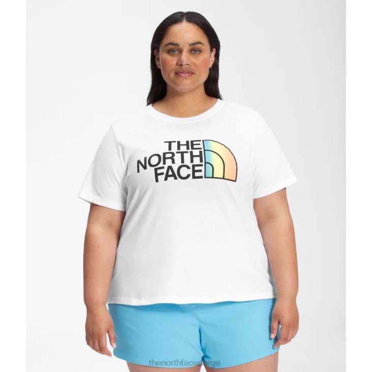 kvinner pluss kortermet halvkuppel bomullst-skjorte V20J4883 hvit The North Face