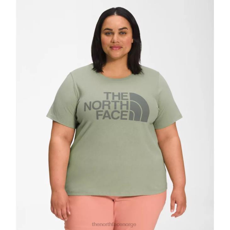 kvinner pluss kortermet halvkuppel bomullst-skjorte V20J4886 te grønn The North Face