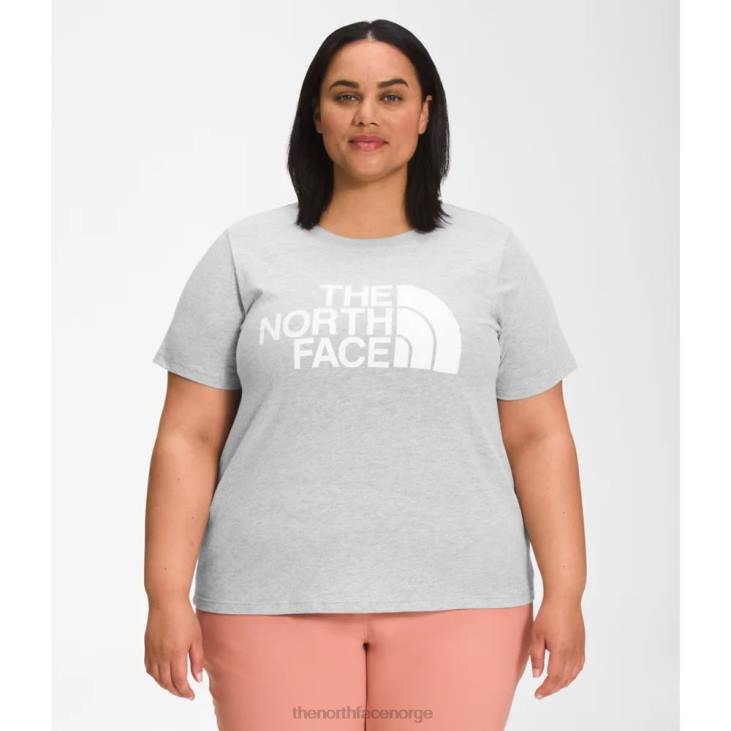 kvinner pluss kortermet halvkuppel bomullst-skjorte V20J4887 grå The North Face