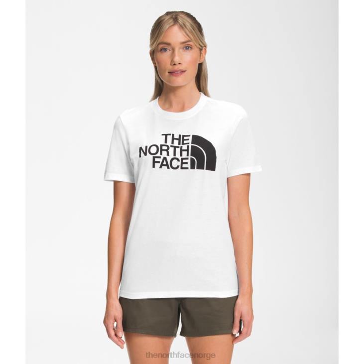 hvit svart kvinner kortermet halvkuppel bomull t-skjorte V20J3468 hvit svart The North Face