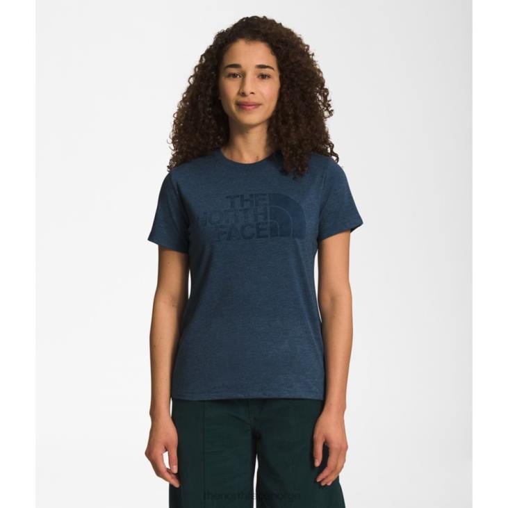 kortermet halvkuppel tri blend t-skjorte for kvinner V20J5029 skyggeblått The North Face