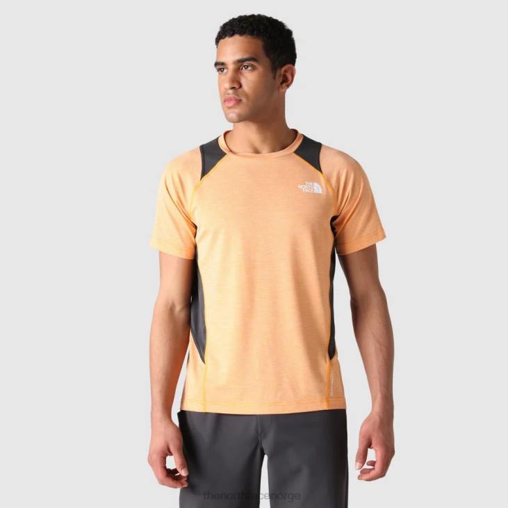 menn atletisk utendørs bre t-skjorte V20J1245 oransje hvit The North Face